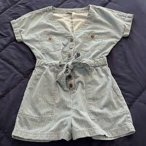 AE blue striped romper